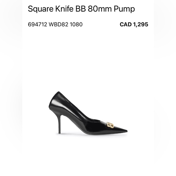 Brand New Balenciaga US 8.5 Square Knife BB 80mm Pumps - Picture 2 of 8